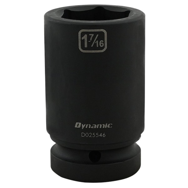 1" Drive Deep Socket, Black Phosphate, Tools 1-7/16" X 1" Drive, 6 Point Deep Length